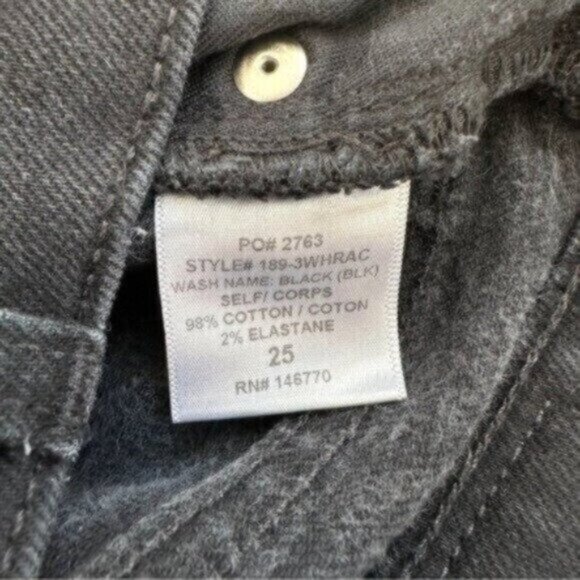 RE/DONE 90s Originals High Rise Black Ankle Crop Skinny Jeans Size 25 - Picture 11 of 12